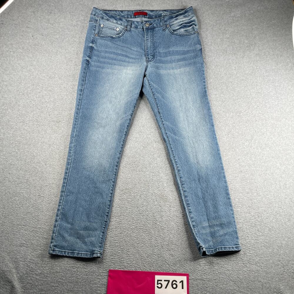 MBX Slim Fit Denim Jeans Light Blue Distressed Casual Stretch Mens 34x30